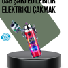 KESGİN MARKET ® Güç Göstergeli Şarjlı Fenerli USB Elektrikli Çakmak