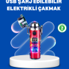KESGİN MARKET ® Çok Fonksiyonlu Şarjlı LED Fenerli USB Çakmak