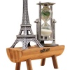 KESGİN MARKET ® Eyfel Kulesi Tasarımlı Kum Saati Kristalleştirilmiş Kum Saati Dekoratif Ahşap Görünümlü