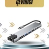 KESGİN MARKET ® 8 Portlu Macbook Çevirici Type C Hub  SD TF USB Çoğaltıcı Ethernet
