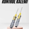 KESGİN MARKET ® Kontrol Kalemi Çift Başlıklı Şeffaf Elektrik Testi Değişken Uçlu