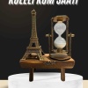 KESGİN MARKET ® Retro Eyfel Kulesi Ve Kum Saati Dekoratif Ahşap Görünümlü Masa Biblosu