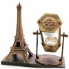 KESGİN MARKET ® Retro Eyfel Kulesi Ve Kum Saati Dekoratif Ahşap Görünümlü Masa Biblosu