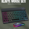 KESGİN MARKET ® RGB Aydınlatmalı Şarjlı Kablosuz Klavye ve Mouse Seti – Modern ve Kompakt Tasarım