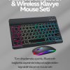 KESGİN MARKET ® Tüm Cihazlarla Uyumlu RGB Işıklı Kablosuz Klavye ve Mouse Seti