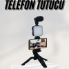 KESGİN MARKET ® Telefon Tutucu Led Işıklı Kumandalı Mikrofon Telefon Vlog Video Kayıt