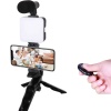 KESGİN MARKET ® Telefon Tutucu Led Işıklı Kumandalı Mikrofon Telefon Vlog Video Kayıt