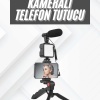 KESGİN MARKET ® Telefon Tutucu Mikrofonlu Işıklı Youtuber Video Kayıt