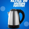 KESGİN MARKET ® Elektrikli Paslanmaz Çelik Su Isıtcı Çelik Kettle 1.8 Lt. Uzun Ömürlü