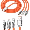 KESGİN MARKET ® 120W 3 İn 1 Uyumlu Silikon Şarj Kablosu Hızlı Şarj Kablosu