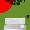 KESGİN MARKET ® Kablosuz Klavye Mouse Seti Beyaz Q Klavye Tüm Cihazlara Uyumlu