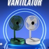 KESGİN MARKET ® 3 Kademe Hız Ayarlı Vantilatör Telefon Standlı Şarjlı Katlanabilir Soğutucu Pervane