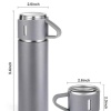 KESGİN MARKET ® Termos Seti Paslanmaz Çelik 3 Bardaklı Vakumlu Termos Set 500 Ml 12 Saate Kadar Isı Koruma