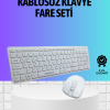 KESGİN MARKET ® Q Klavye Beyaz Klavye Ve Mouse Seti Kablosuz USB Girişli