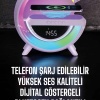 KESGİN MARKET ® Bluetooth Hoparlör 15W Kablosuz Hızlı Şarj LED Gece Lambası