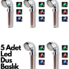 KESGİN MARKET® 5 Adet Tasarruflu Boncuklu Ledli Duş Başlık-pil Veya Elektrik Gerekmez Kinetik Enerjili