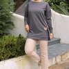 KESGİN MARKET® Yeni Stil Gri Füme Detaylı Tunik 10020