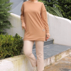 KESGİN MARKET® Yeni Stil Bej Arma Detay Tunik 10020