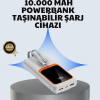 KESGİN MARKET® Kompakt 10000 mAh Powerbank – Dijital Göstergeli, Type-C ve Lightning Uyumlu