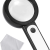 KESGİN MARKET® -30x -12ışıklı Büyüteç Taşınabilir Çıft Katmanlı Optik Cam Okuma Büyüteç 2290-18