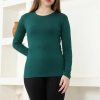 KESGİN MARKET® Rahat Ve Şık Uzun Kollu Bisiklet Yaka Likralı Viskon Penye Body Zümrüt Yeşili