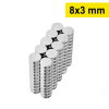 KESGİN MARKET® 5 Adet 8x3mm Yuvarlak Neodyum Mıknatıs Güçlü Nikel Kaplamalı Kaliteli Dayanıklı Magnet