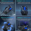 KESGİN MARKET® Y5x Rgb Işıklı Intercom 5 Kişi Bağlantılı 1000mah Motosiklet Bluetooth Kulaklık Seti