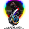 KESGİN MARKET® Y21 Rgb Işık Efektli Intercom Bluetooth Motosiklet Kask Kulaklığı Intercom Kulaklık