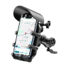 KESGİN MARKET® Ayna Bağlantılı Güneş Ve Yağmur Korumalı 360° Derece Ayarlanabilir Motosiklet Telefon Tutucu