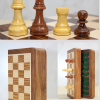 KESGİN MARKET® Özel Vernikli Mıknatıs Taşlı Ahşap Katlanabilir Kutulu Satranç Oyunu 25 Cm G222