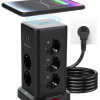 KESGİN MARKET® Wp711 Akım Korumalı Priz Kablosuz Şarj İstasyonu 11x Soket 3x Usb 1xtype-c Kablolu Grup Priz