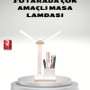 KESGİN MARKET® Kısılabilir LED Masa Lambası – Kalemlik ve Telefon Standlı, Göz Yormayan Işık