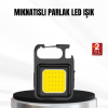 KESGİN MARKET® Şarjlı COB LED Anahtarlık Fener – 4 Modlu, Manyetik ve Katlanabilir Standlı