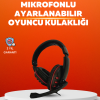 Stereo Kırmızı Gaming Kulaklığı Yumuşak Pedli Mikrofonlu