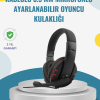 Kırmızı Gaming Kulaklık Stereo Mikrofonlu Dayanıklı Örgü Kablolu
