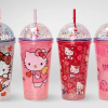 Sevimli Hello Kitty Işıklı Pipetli Boncuklu Suluk & Bardak 400 Ml Alk3145
