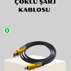 65W Çoklu Şarj Kablosu 4’ü 1 Arada Örgülü Hızlı Veri Aktarım USB-C USB-A