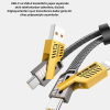 65W 4’ü 1 Arada Örgülü Hızlı Şarj Kablosu USB-C USB-A Çoklu Şarj Dayanıklı