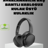 Siyah Kablosuz Bluetooth Kulaklık 300 mAh Hızlı Şarj Katlanabilir Pedli