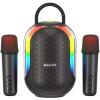 Bluetooth Çift Mikrofonlu Kablosuz Karaoke Rgb Işıklı Yüksek Sesli Müzik 4 Ses Degıstırme
