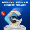 Kablosuz Şarjlı Dijital Saat RGB Işıklı Bluetooth Hoparlör Çok Fonksiyonlu