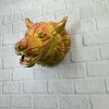 Dekoratif Altın Gold Kurt Duvar Heykeli Asılabilir Hediyelik 25x19 cm