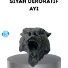 Ayı Tasarım Siyah 3D Duvar Heykeli