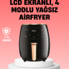 KESGİN MARKET ® 2400W Güçlü Airfryer 6L Yağsız Sağlıklı Pişirici LCD Dokunmatik