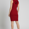 Kapüşonlu Kaşkorse Sıfır Kol Kırmızı Mini Elbise