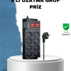 KESGİN MARKET®2 Metre Güçlü Çoklu Priz 8 Soket