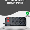 KESGİN MARKET®Akım Korumalı 8’li Priz 3 USB’li Uzatma Kablosu Isıya Dayanıklı 2 Metre