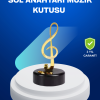 KESGİN MARKET®Sol Anahtarı Figürlü Dönen Müzik Kutusu Altın Renk Dekoratif