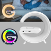 Bluetooth Hoparlörlü RGB Atmosfer Lambası Kablosuz Şarj ve Saat Özellikli
