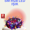 Şeffaf Kablolu 50 Ampullü 5 Metre LED Işık Dekoratif Aydınlatma